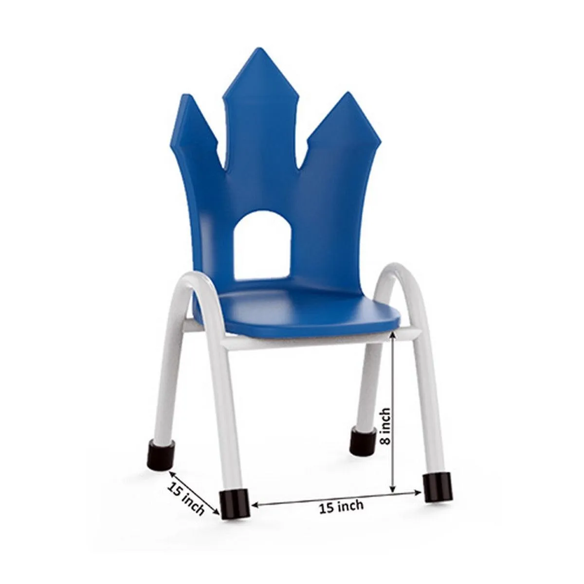 Ok Play Castle Chair, Study Chair, Sturdy And Durable Chair, Plastic Chair, Perfect For Home, Creches And School, Blue, 2 to 4 Years, Height 8 Inches