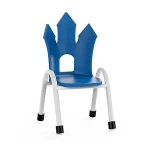 Ok Play Castle Chair, Study Chair, Sturdy And Durable Chair, Plastic Chair, Perfect For Home, Creches And School, Blue, 2 to 4 Years, Height 8 Inches