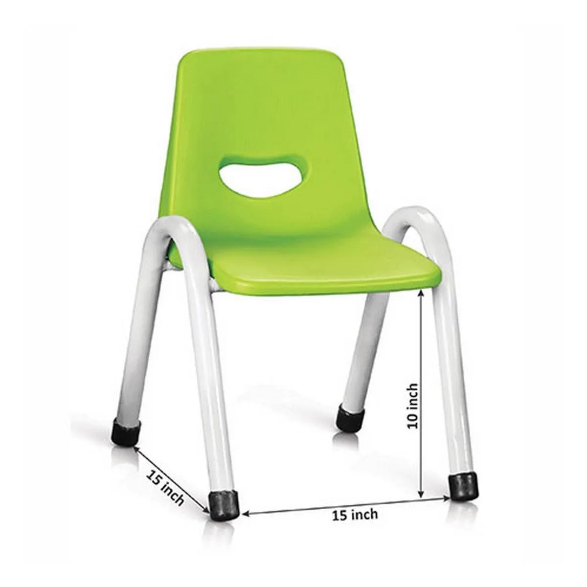 Ok Play Cute Chair Medium, Study Chair, Perfect For Home, Creches And School, Parrot Green & Ivory White, 5 to 10 Years