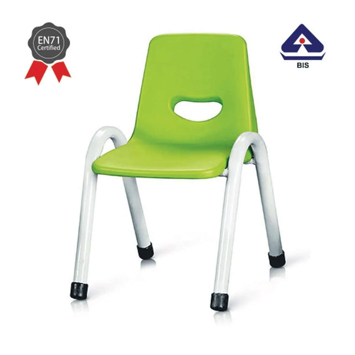 Ok Play Cute Chair Medium, Study Chair, Perfect For Home, Creches And School, Parrot Green & Ivory White, 5 to 10 Years