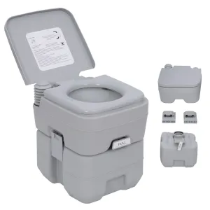 Portable Travel Mobile Toilet Outdoor Camping Handle WC Grey