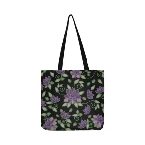 Purple Beaded Rose Reusable Shopping Bag (Two sides)