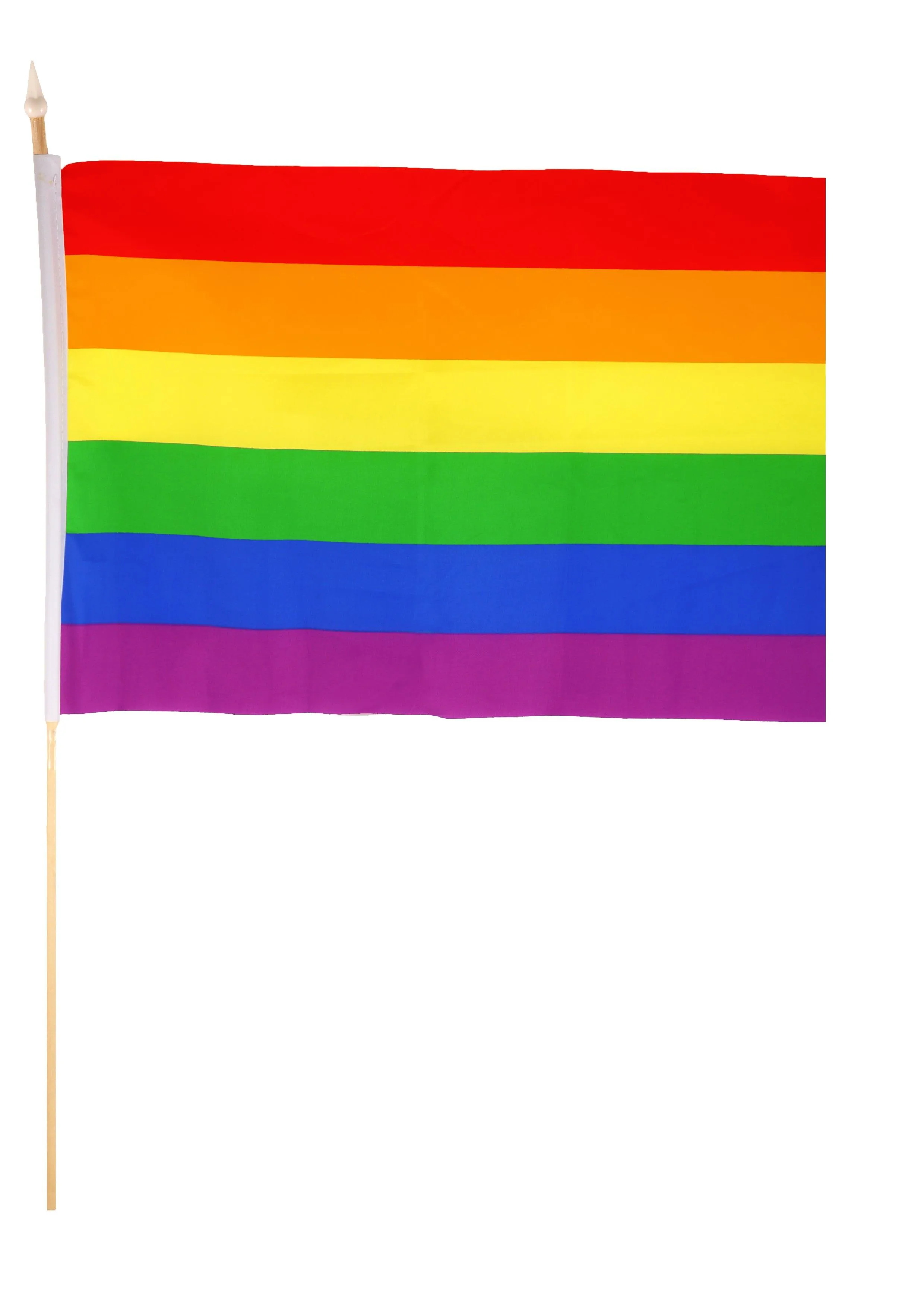 Rainbow Flag Hand Nylon with stick LGBTQ Gay Pride March Parade Mini Flag