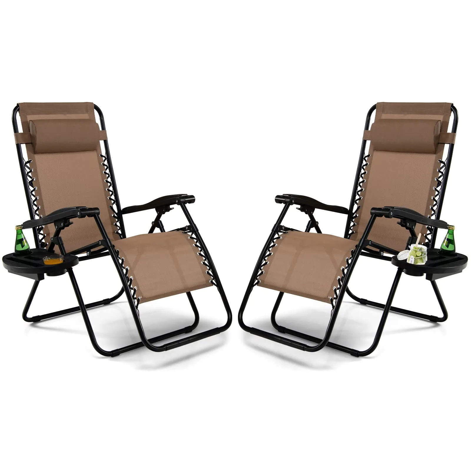 Tangkula Zero Gravity Chair, Folding Patio Lounge Chair Adjustable Outdoor Recliner