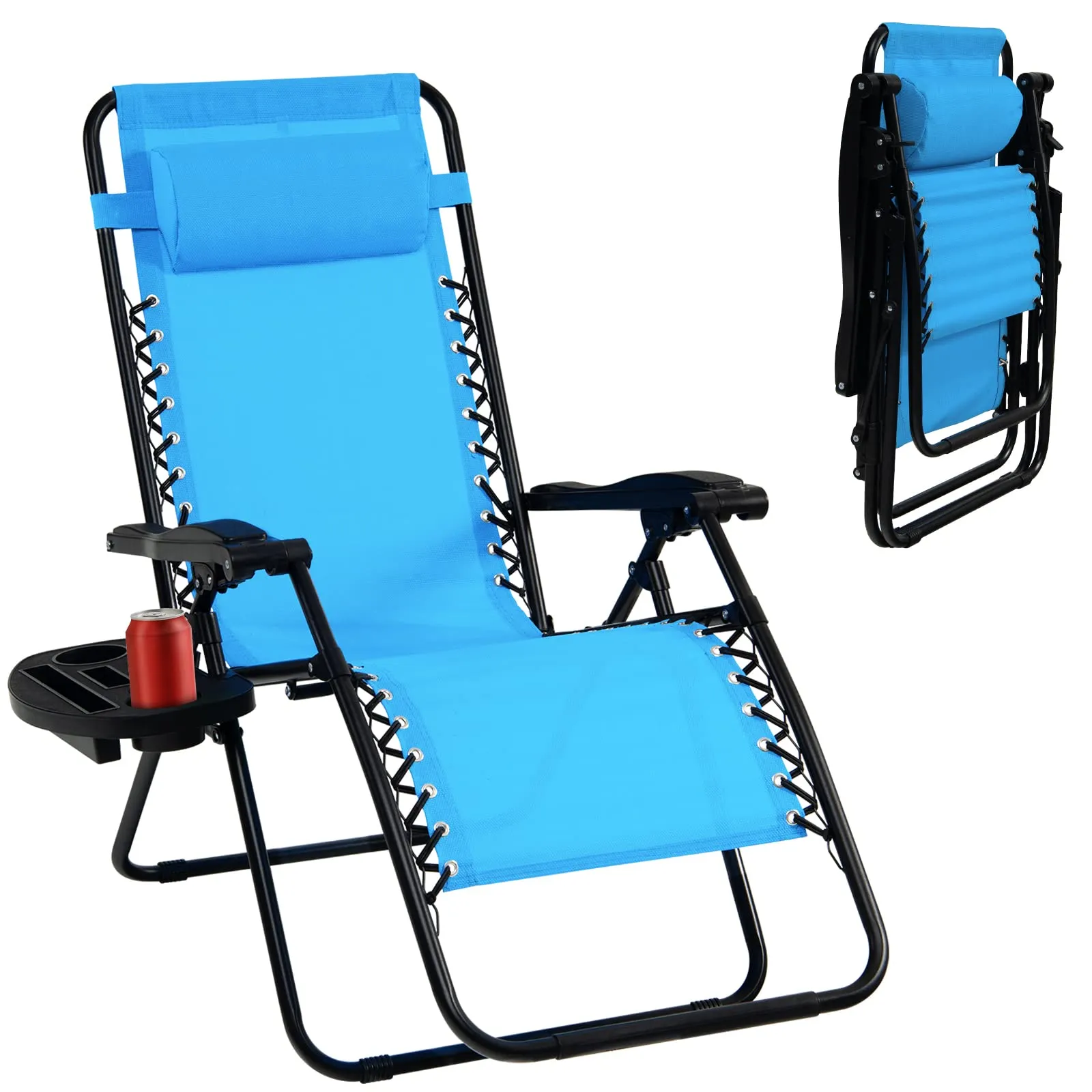 Tangkula Zero Gravity Chair, Folding Patio Lounge Chair Adjustable Outdoor Recliner