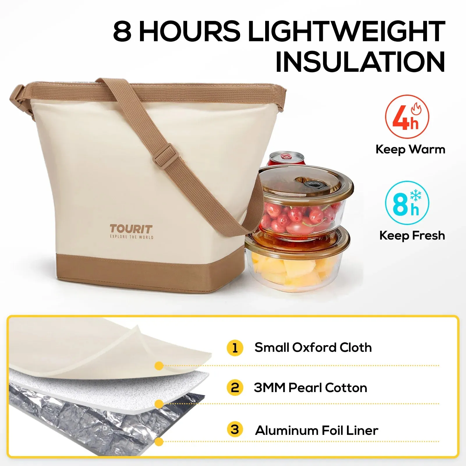 TOURIT Lunch Bag for Women - Insulated Thermal Food Carrier