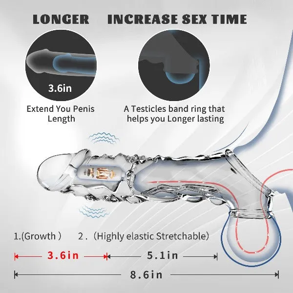 Vibrating Cock Sleeve Male Sex Toy - Cock Ring Delay Ejaculation Enhanced Sex Performance