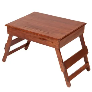 Wooden Lapdesk with Multi level leg folding with tray & Tilt Top