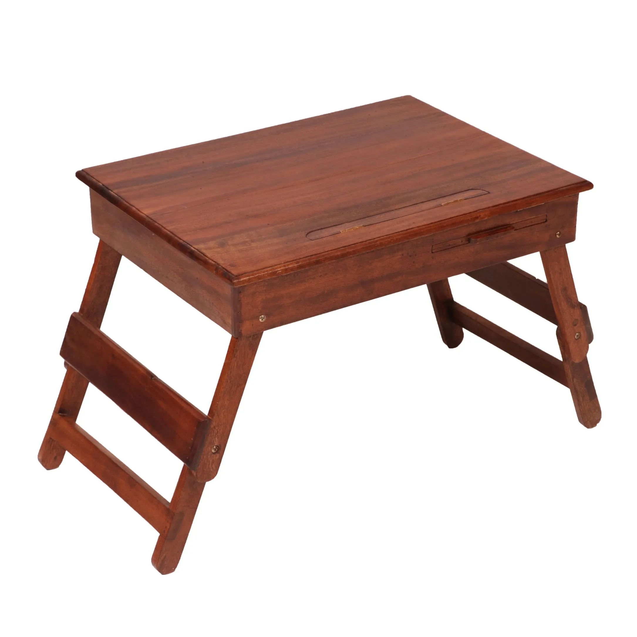 Wooden Lapdesk with Multi level leg folding with tray & Tilt Top