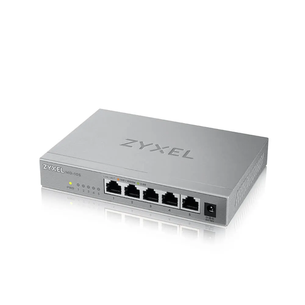 Zyxel Mg-105 - Switch - Unmanaged - 5 X 100/1000/2.5G Base-T - Desktop